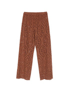 Pantaloni Inez per donna MC2 Saint Barth marroni con decorazioni ricamate IEN0002 01005L MC2 ST. BARTH 