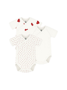 Set di tre body per neonati Petit Bateau bianco con maniche corte A04O7 00 PETIT BATEAU KIDS 