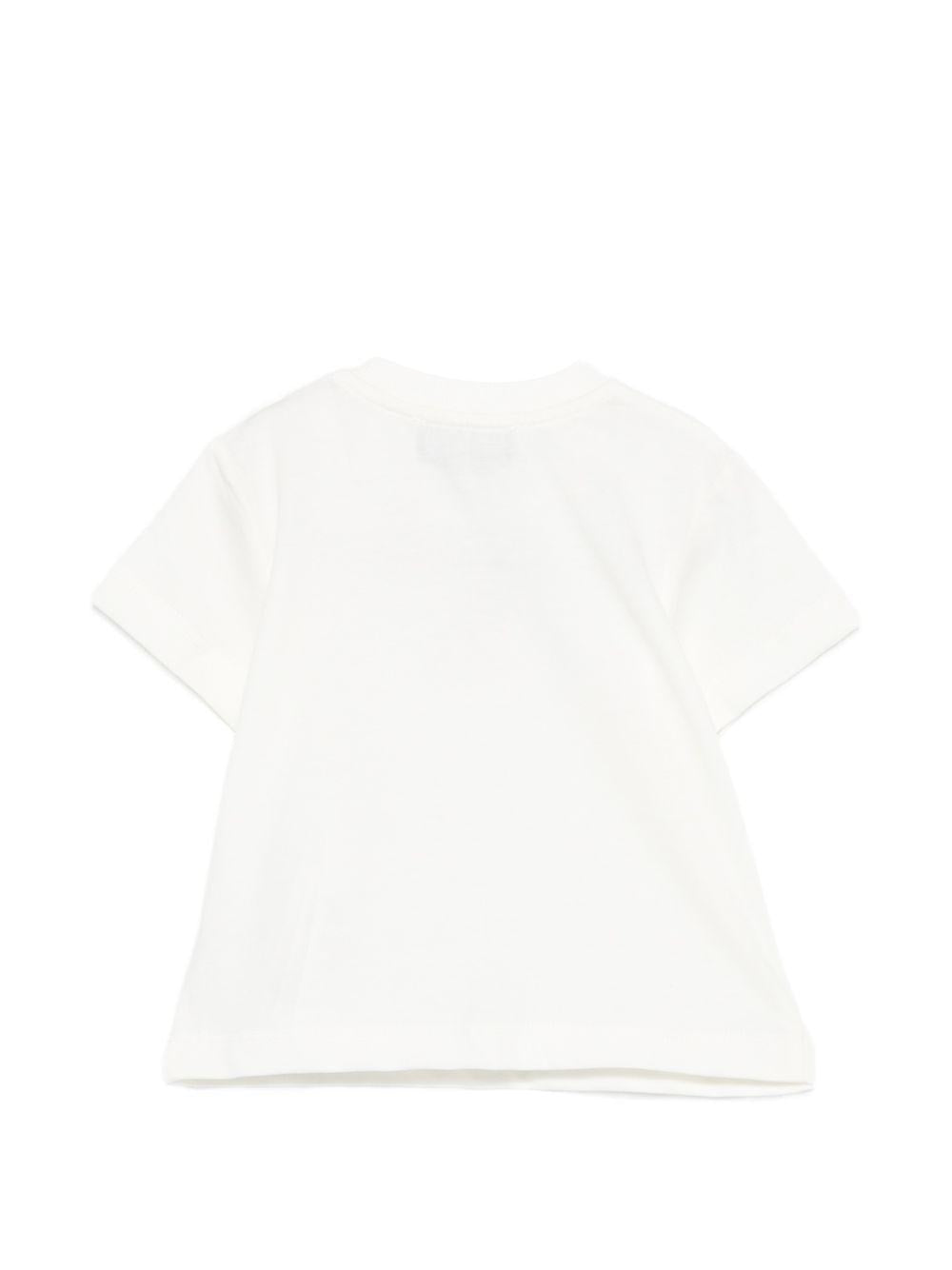 T-shirt per neonati Moschino Kids bianca con applicazione Teddy Bear MYM047LAA23 10063 MOSCHINO KIDS 
