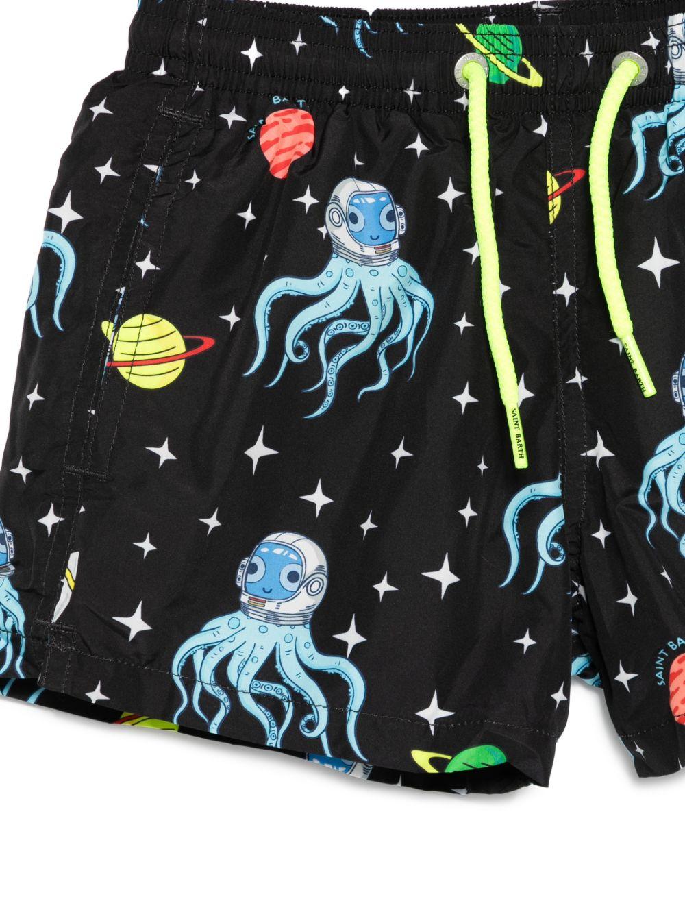 Costume Jean Lighting per bambino MC2 Saint Barth Kids nero con stampa polpo JEA0004 01071L MC2 ST. BARTH KIDS 