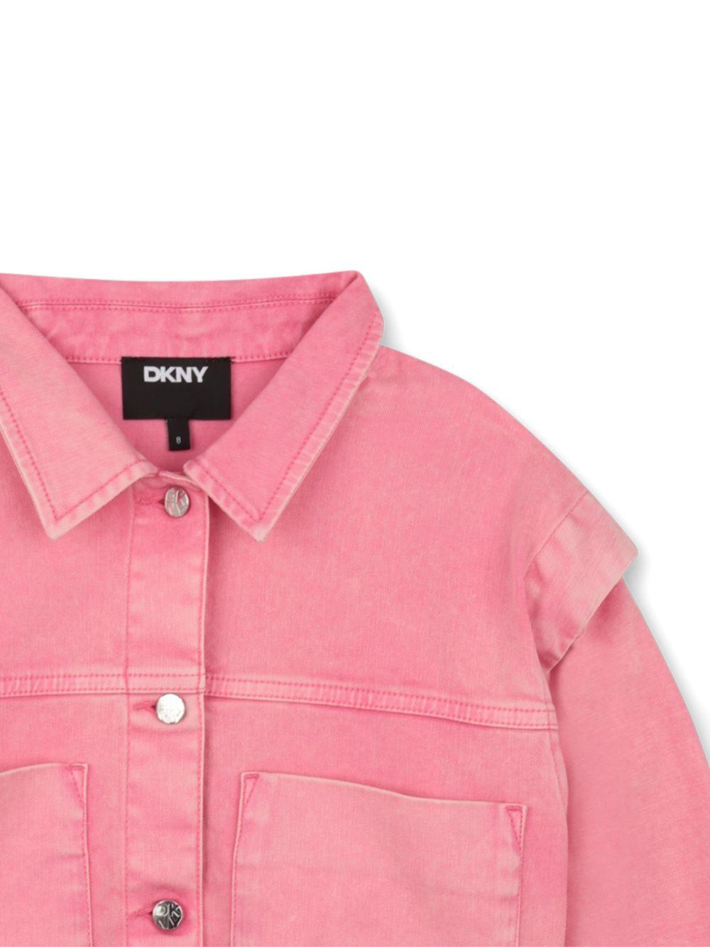 Giubbino per bambina DKNY Kids rosa con colletto D62687 48K DKNY KIDS 