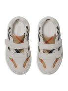 Sneakers per bambini Burberry Kids bianco con motivo a quadri 8089231 B9368 BURBERRY KIDS 