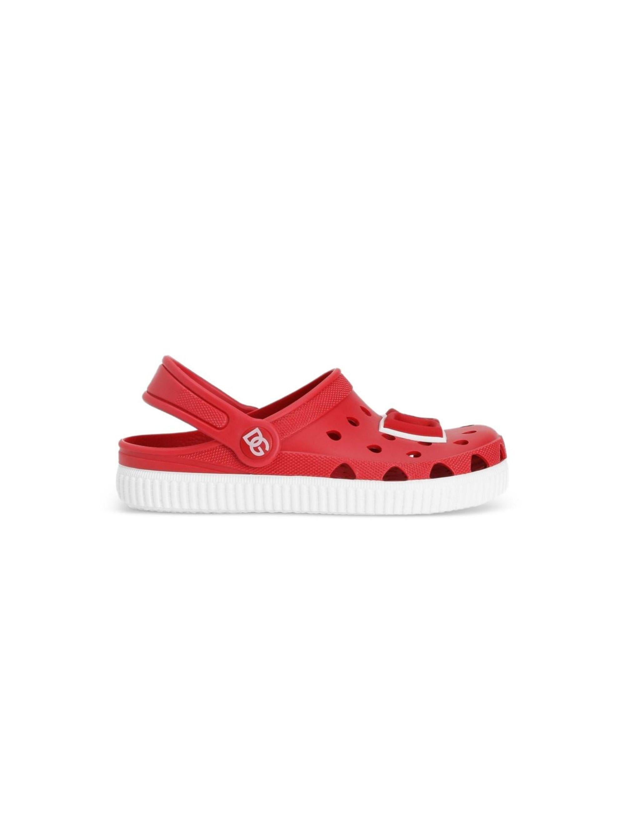 Sandali per bambini Dolce & Gabbana Kids rossi con applicazione logo sul davanti DN0213 AT079 80303 DOLCE & GABBANA KIDS 