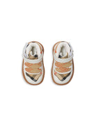 Sneakers per neonato Burberry kids bianco alte a quadri con chiusura frontale a strappo 8099969 B9368 BURBERRY KIDS 