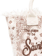 Borsa tote Colette MC2 Saint Barth beige con stampa grafica all-over COL0001 02565L MC2 ST. BARTH KIDS 