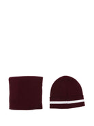 Set di sciarpe a righe per neonato Emporio Armani Kids bordeaux con ricamo logo EB001679 AF27314 UA343 EMPORIO ARMANI KIDS 