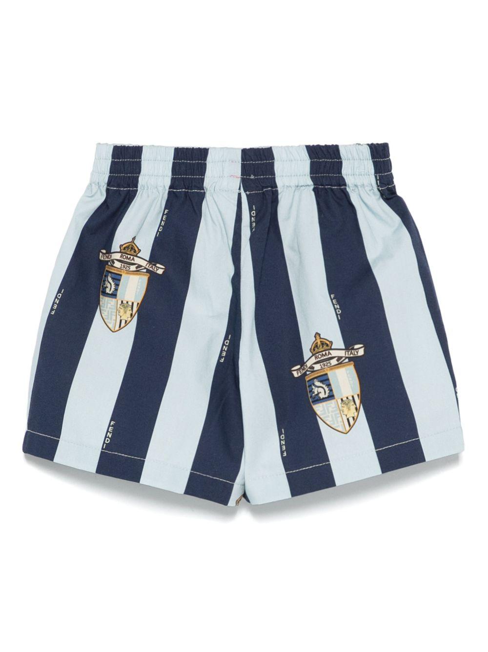 Bermuda per neonato Fendi Kids blu con logo BMF250 ATRY F1SGO FENDI KIDS 