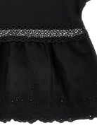 Blusa per bambina Monnalisa nera con finitura in pizzo 17G604 7005 0050 MONNALISA KIDS 