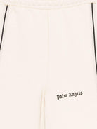 Shorts per bambino Palm Angels Kids beige con stampa logo PBCI007S26FLE001 092 PALM ANGELS KIDS 