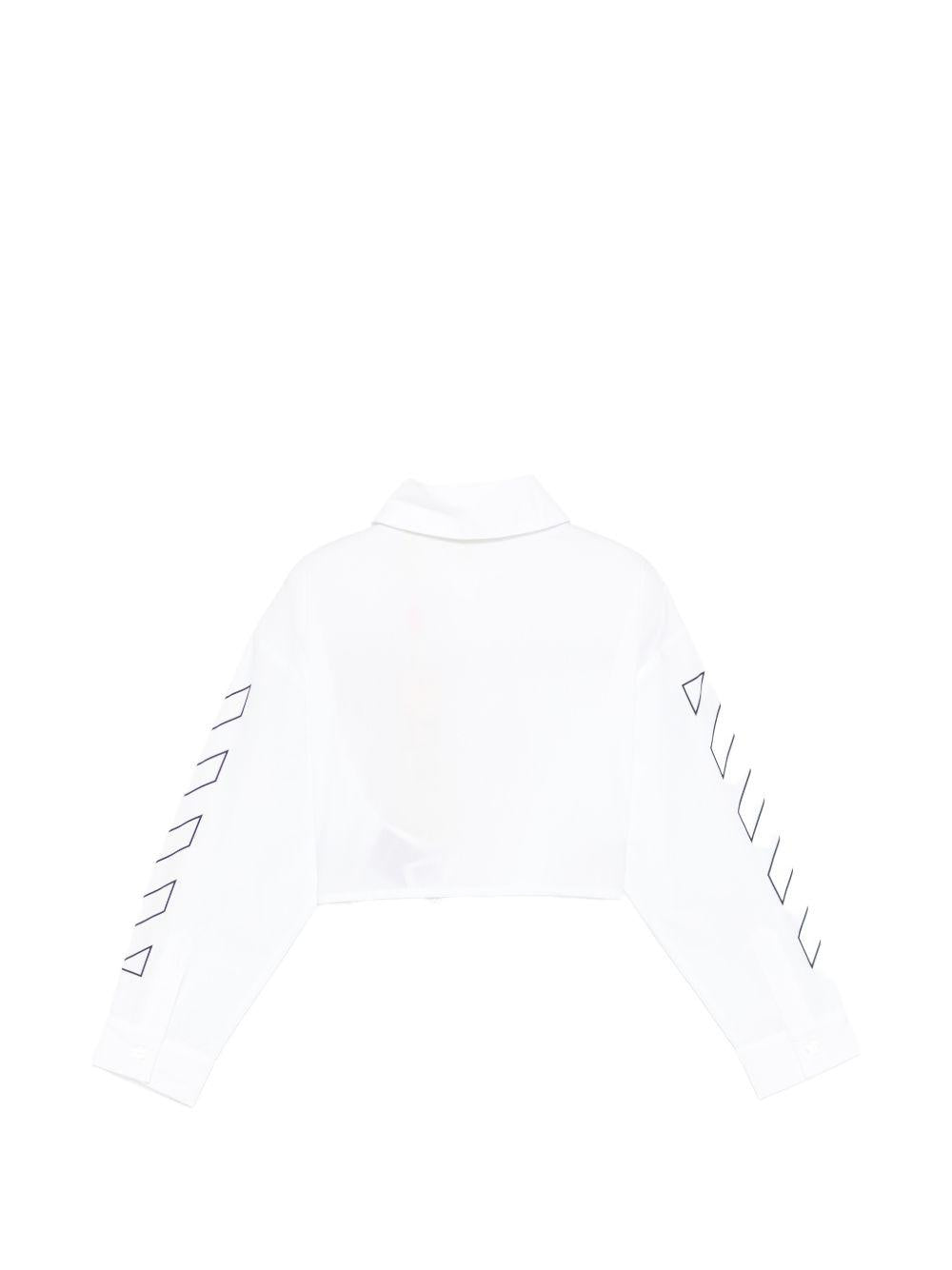 Top per bambina Off-White bianco a maniche lunghe con stampa floreale 44GGA01CS26F001 100 OFF WHITE KIDS 