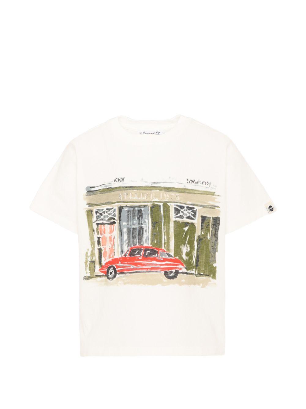 T-shirt per bambino Bonpoint bianca con stampa grafica W06BTSK00001 102 BONPOINT KIDS 