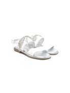 Sandali per bambina Monnalisa bianco con frange di cristalli 87E007 5721 0001 MONNALISA KIDS 