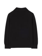 T-shirt per bambino Burberry Kids nera con colletto stile polo 8125922 A1189 BURBERRY KIDS 