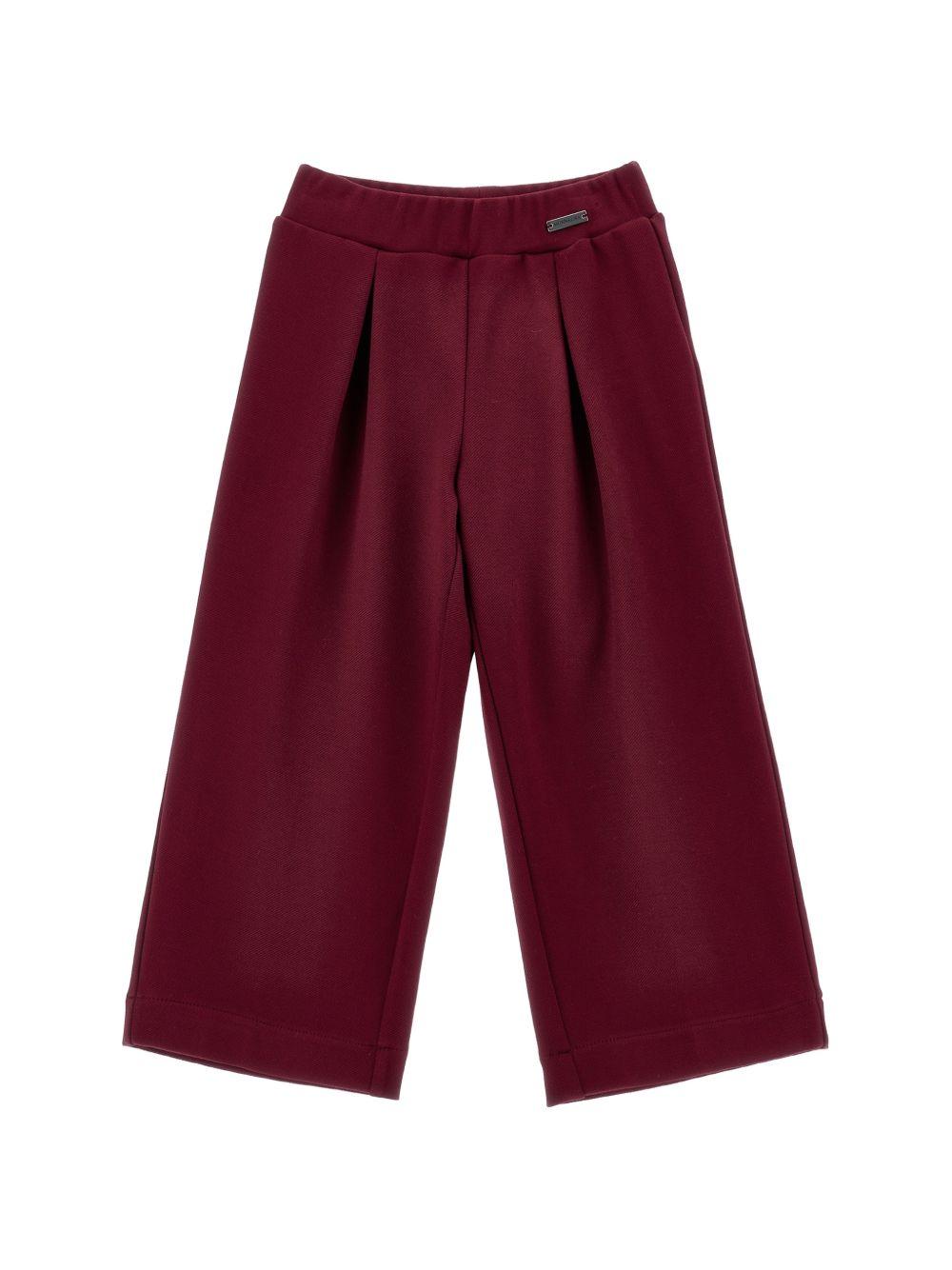 Pantaloni per bambina Monnalisa Kids rossi con trama in twill 17H401 8300 0069 MONNALISA KIDS 