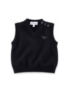 Gilet per neonato Emporio Armani Kids blu con toppa con logo EB000441 AF28773 UB118 EMPORIO ARMANI KIDS 