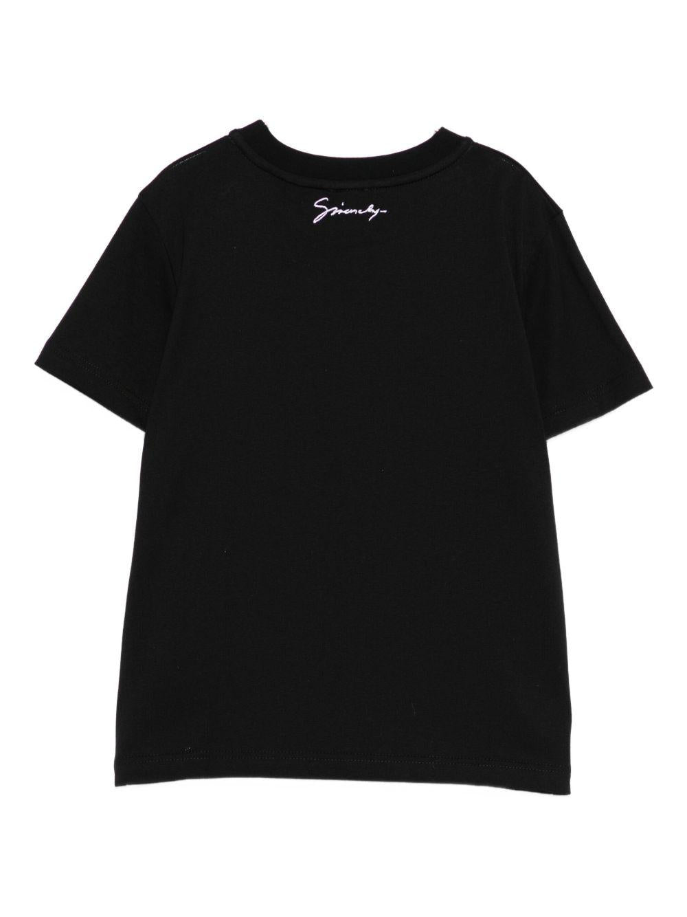 T-shirt per bambino Givenchy Kids nera con toppa con logo ricamato H30957 09B GIVENCHY KIDS 