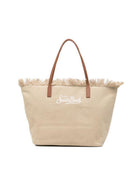 Borsa tote Mc2 Saint Barth City beige con bordo sfrangiato CBMF001 01741L MC2 ST. BARTH KIDS 