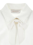 Camicia per bambina Monnalisa Kids bianca con colletto a strass 18HAZZ 8201 0099 MONNALISA KIDS 