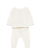 Set maglione e pantaloni per neonati Petit Bateau bianco con motivo cuccioli A0GIW 02 PETIT BATEAU KIDS 