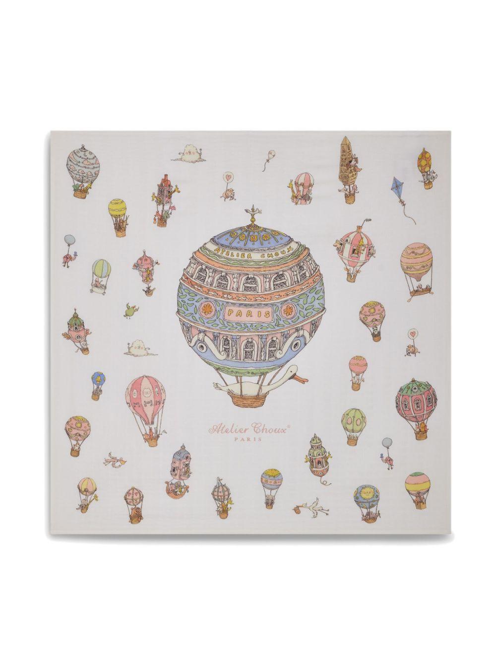 Lenzuola da culla per neonati Atelier Choux multicolore con stampa mongolfiere CA-CQ-HAB A-U ATELIER CHOUX PARIS KIDS 