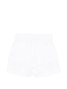 Shorts per neonati Moschino Kids bianchi con orsetto sul davanti MUQ01NLLA14 10101 MOSCHINO KIDS 