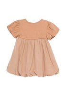 Abito Mallia per neonata Donsje marrone con maniche a palloncino 4114100 00035 DONSJE KIDS 