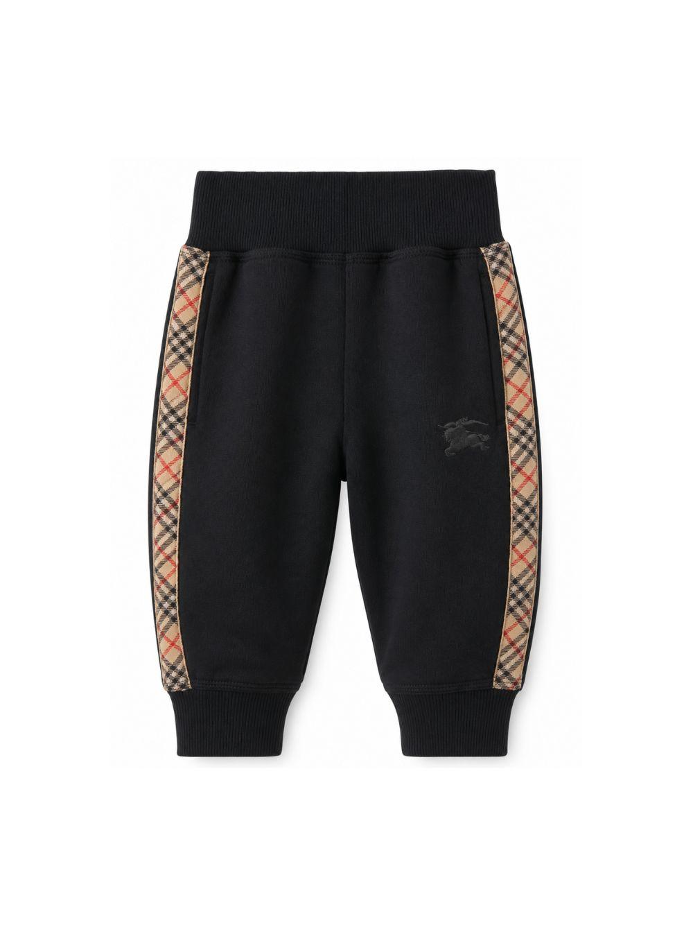Pantaloni sportivi per neonato Burberry Kids nero in cotone 8112686 A1189 BURBERRY KIDS 