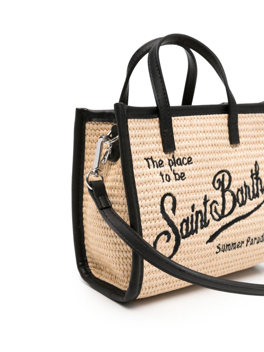 Borsa Vivian MC2 Saint Barth beige con logo ricamato sul davanti VVID001 00421L MC2 ST. BARTH KIDS 