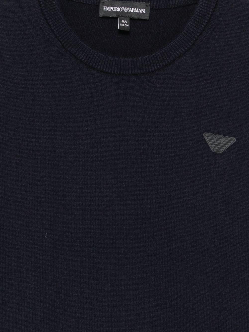 Maglione per bambino Emporio Armani Kids blu con toppa con logo EB000440 AF28773 UB118 EMPORIO ARMANI KIDS 