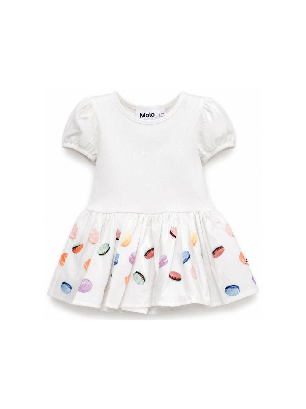 Abito Caitlin per neonata Molo bianco con stampa di macaron 4S26E109 9834 MOLO KIDS 