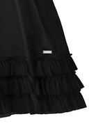 Abito per bambina Monnalisa nero con rifinitura a ruches 41G909 7105 0050 MONNALISA KIDS 