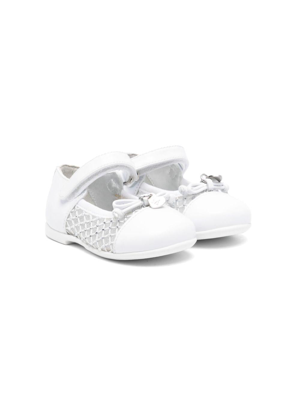Ballerine per bambina Monnalisa bianco con decorazione in cristalli 83E005 5729 0001 MONNALISA 