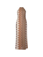 Abito per donna MC2 Saint Barth marrone con motivo a zig zag TOY0001 01846L MC2 ST. BARTH 
