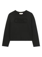 T-shirt per bambina Michael Kors Kids nera con dettaglio logo R30495 09B MICHAEL KORS KIDS 