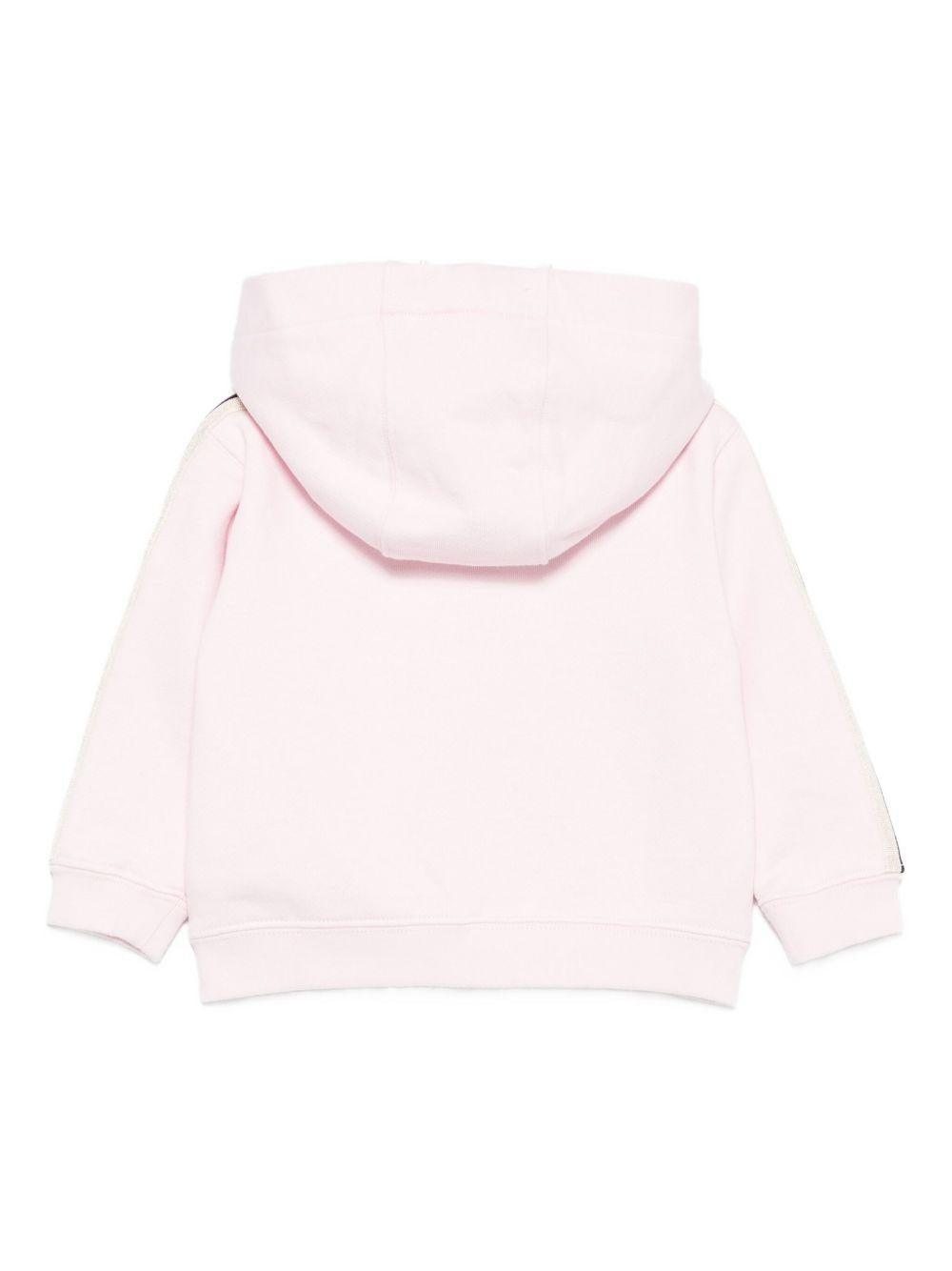 Felpa per neonata Palm Angels Kids rosa con logo ricamato PG3X003F25FLE001 3C03 PALM ANGELS KIDS 