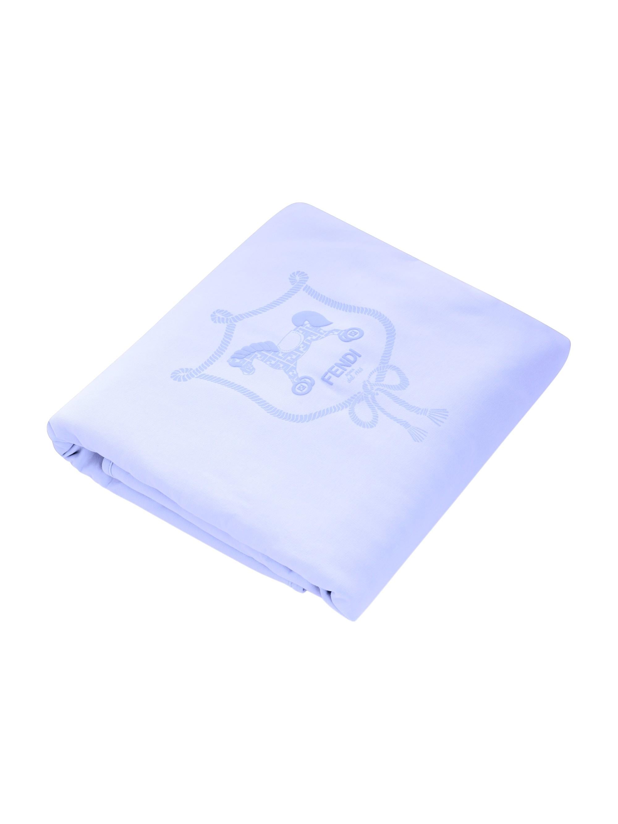 Coperta per neonato Fendi Kids azzurra con stampa Cavallino Fendi BUJ328 8RA F19J4 FENDI KIDS 