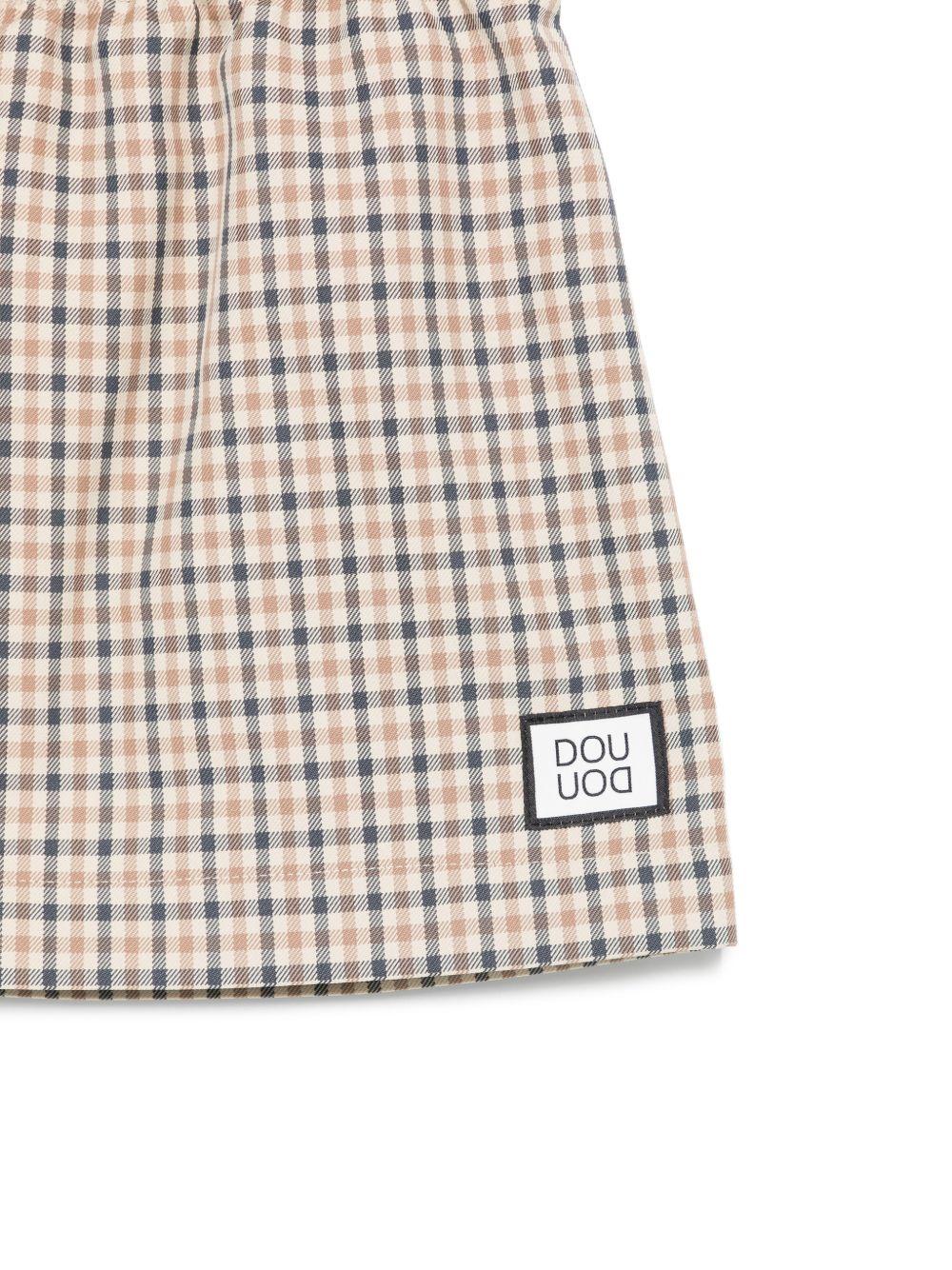 Gonna per bambina Douuod Kids marrone con motivo a quadri DY7A21 B0097 108BG DOUUOD KIDS 
