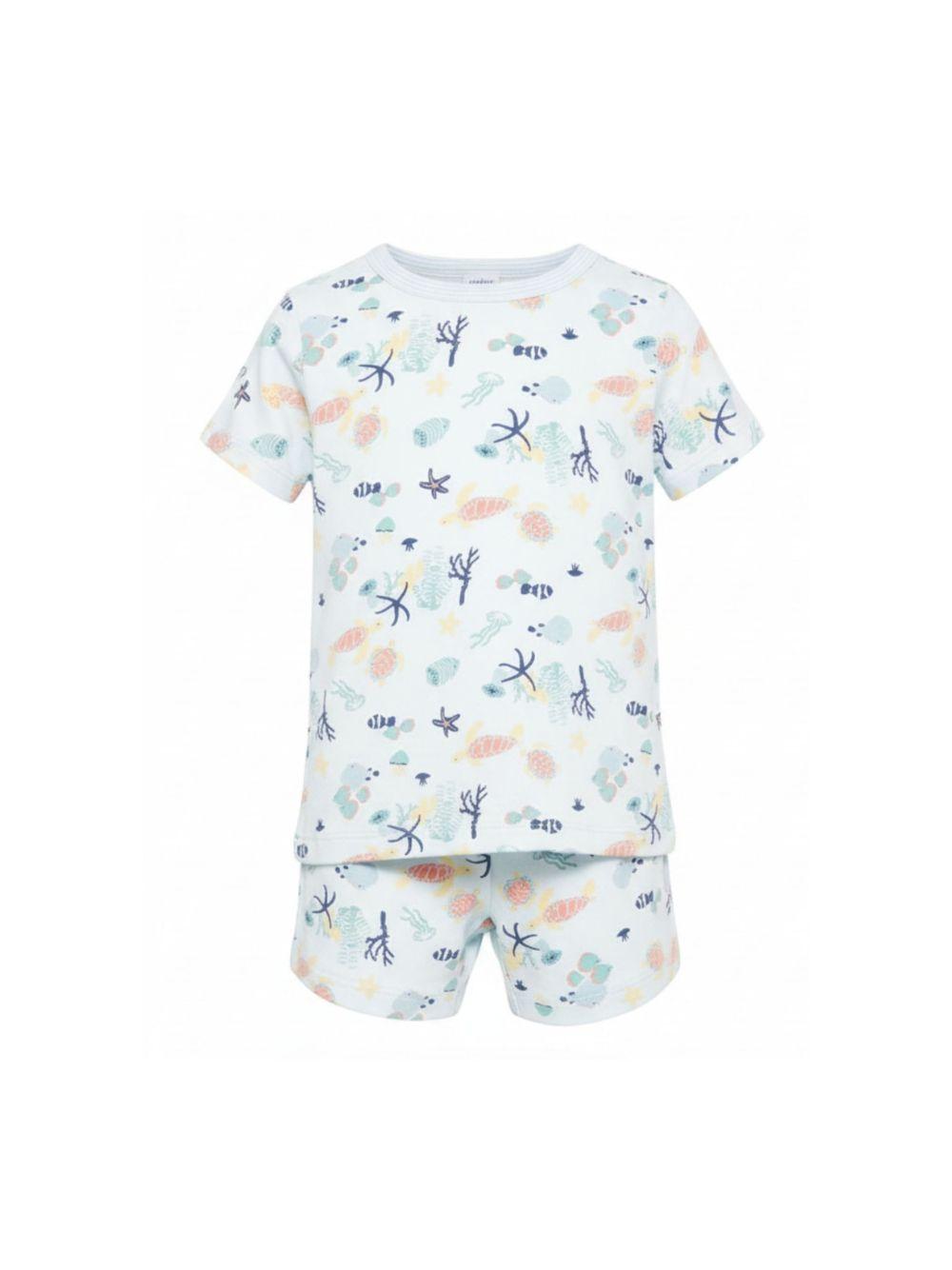 Pigiama per bambini Petit Bateau bianco a fantasia A0F98 01 PETIT BATEAU KIDS 