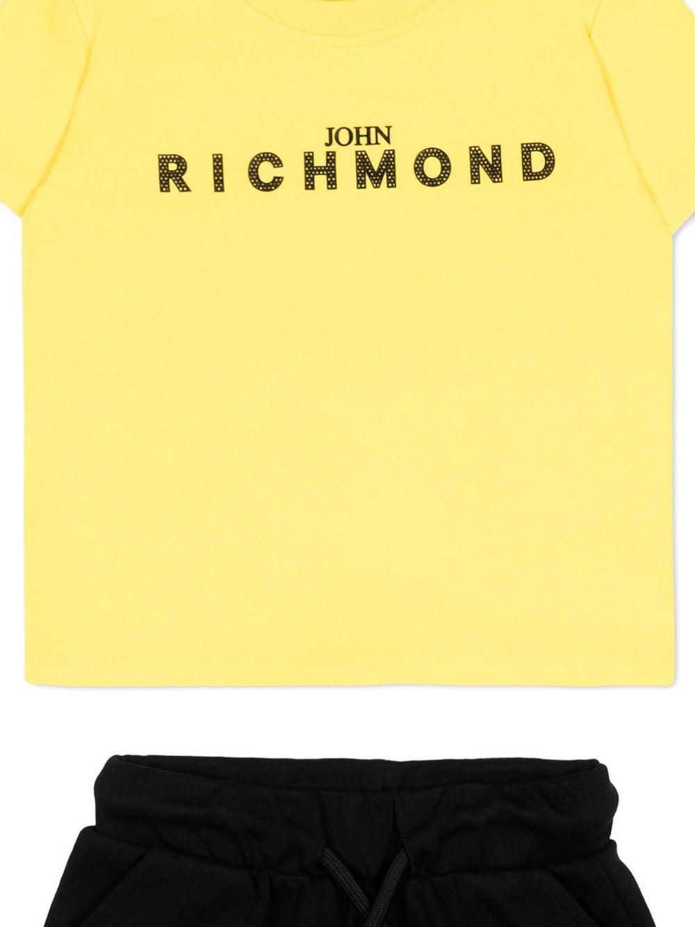 Set due pezzi per neonato John Richmond Junior giallo con dettaglio logo RIP26006CJ YELL B/BLK JOHN RICHMOND KIDS 
