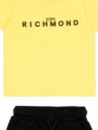 Set due pezzi per neonato John Richmond Junior giallo con dettaglio logo RIP26006CJ YELL B/BLK JOHN RICHMOND KIDS 