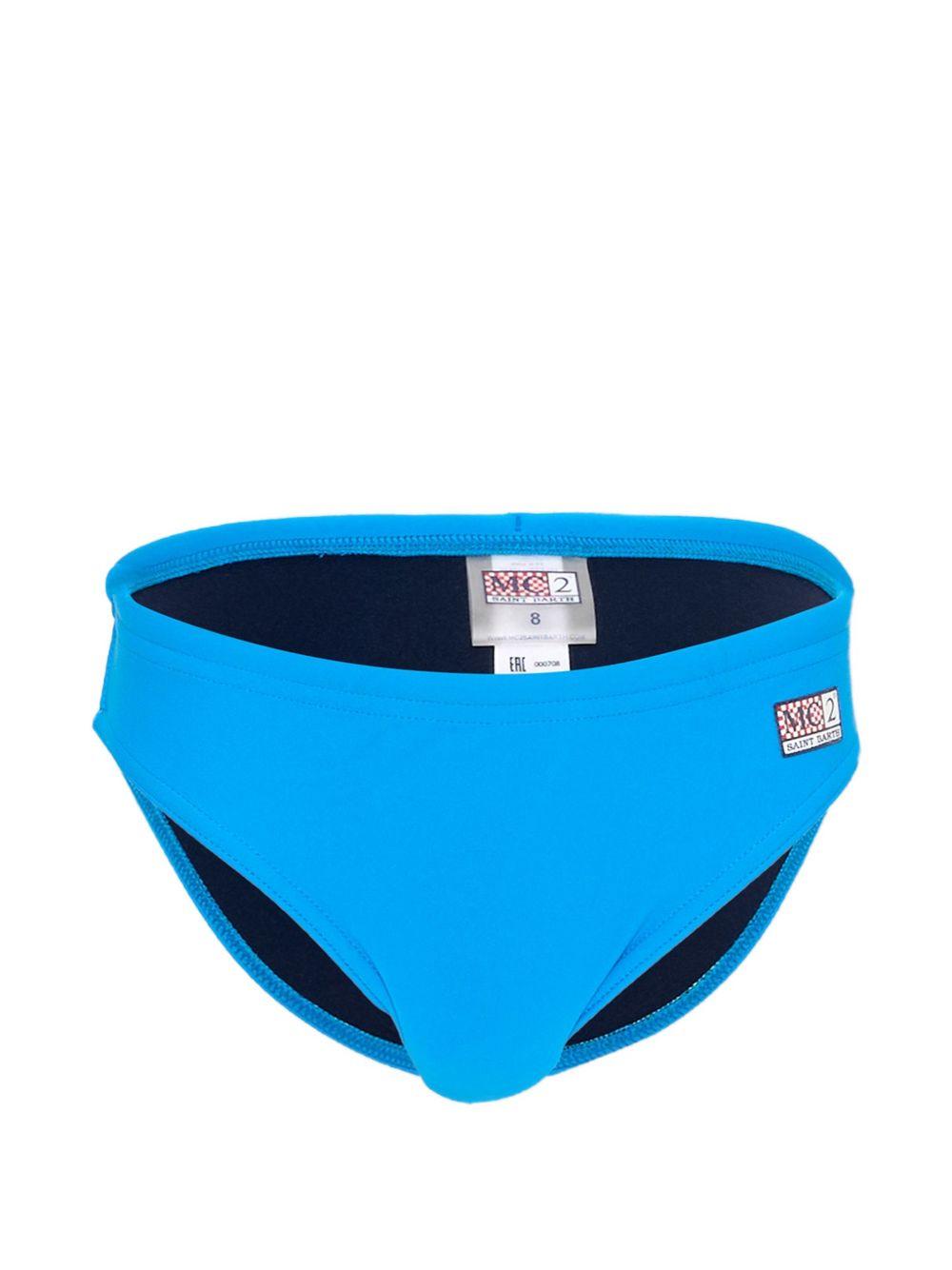 Costume da bagno per bambino MC2 Saint Barth Kids azzurro con logo BIL0001 00725L MC2 ST. BARTH KIDS 