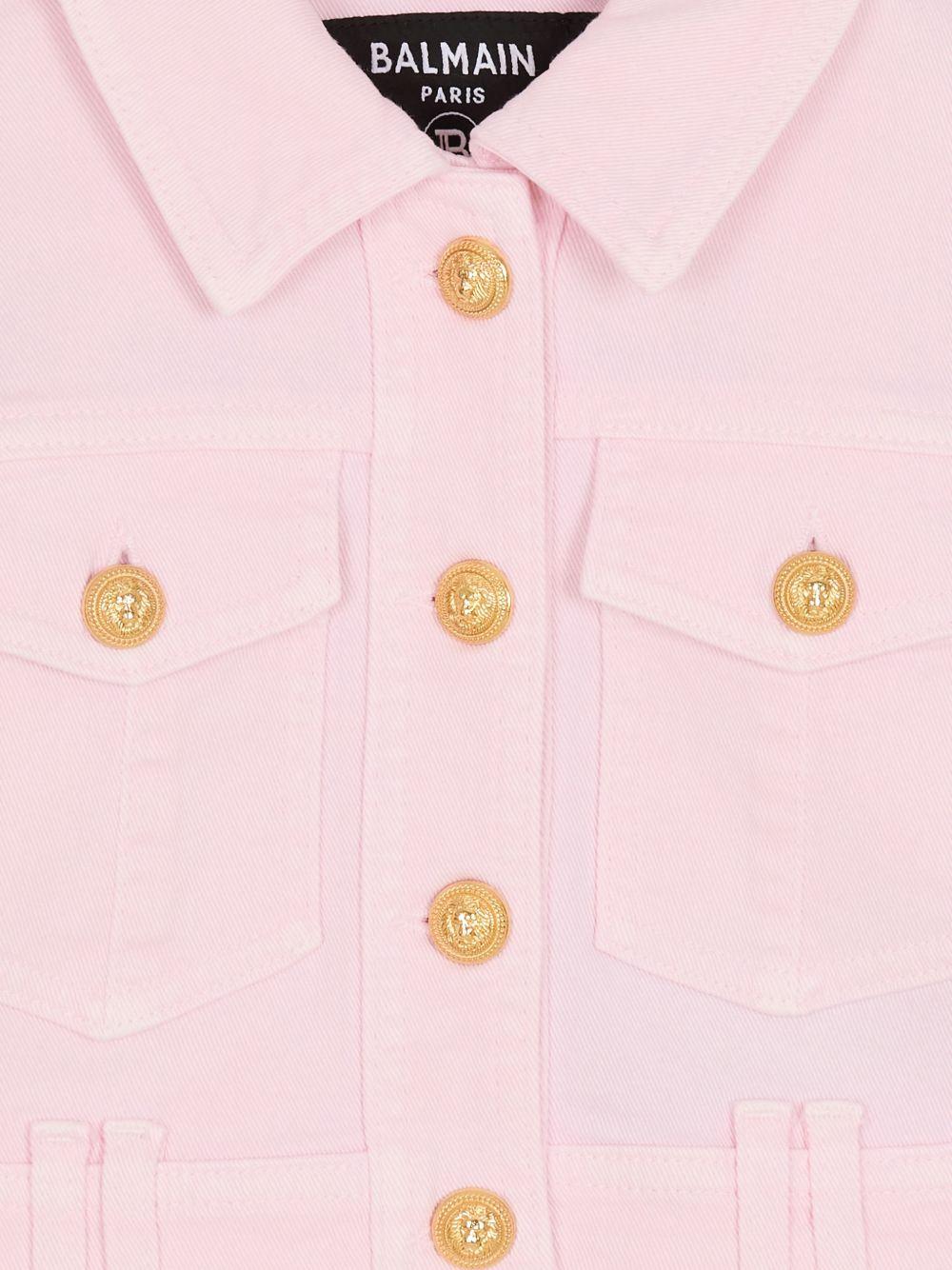 Giubbino per bambina Balmain Kids rosa con bottoni dorati BY2A07 Z3702 51E BALMAIN KIDS 