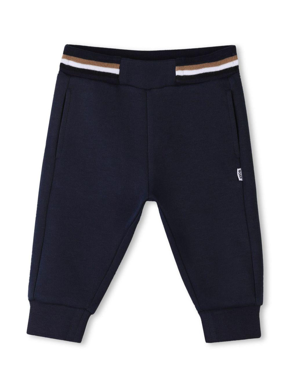 Tuta sportiva con stampa per neonato BOSS Kidswear blu con dettaglio a righe J52126 849 BOSS KIDS 