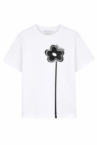T-shirt per bambina The Marc Jacobs Kids bianca con applicazione a fiore W60735 10P THE MARC JACOBS KIDS 