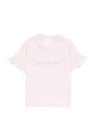 T-shirt per neonata Givenchy Kids rosa con maniche arricciate H30903 44Z GIVENCHY KIDS 