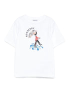 T-shirt per bambina Burberry Kids bianca con stampa grafica 8109522 A1464 BURBERRY KIDS 