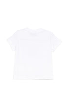 T-shirt per neonati Moschino Kids bianca con stampa tre Teddy Bear MUM04KLAA17 10101 MOSCHINO KIDS 