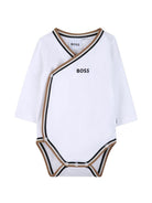 Set quattro pezzi per neonato Boss Kids bianco con logo sul davanti J53055 10P BOSS KIDS 