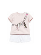 Completo t-shirt e shorts per bambina The Marc Jacobs Kids rosa con stampa grafica W60816 475 THE MARC JACOBS KIDS 