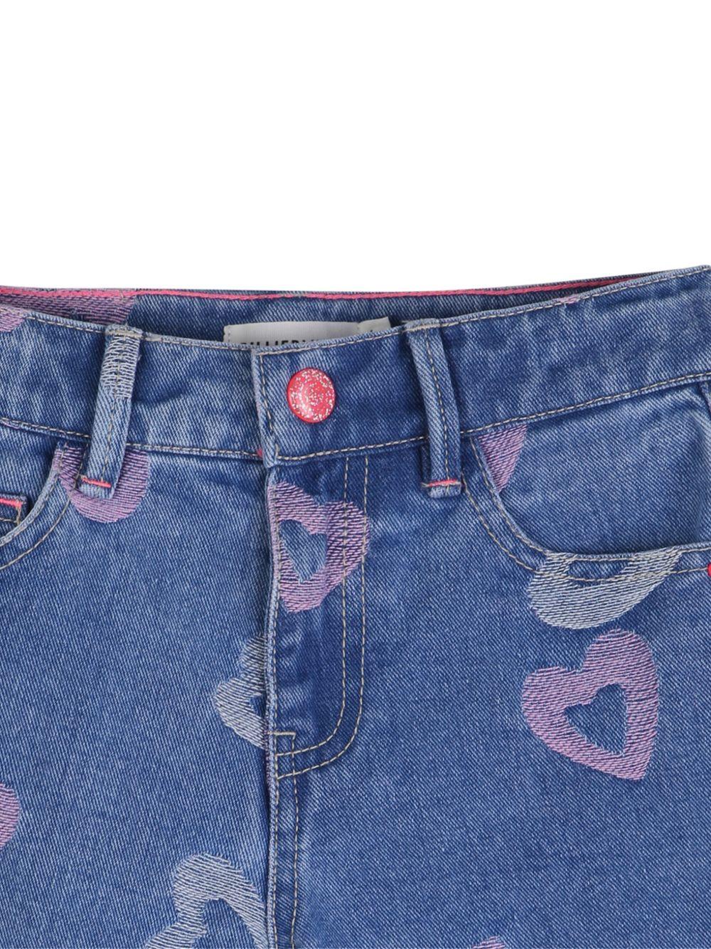 Shorts per bambina Billieblush blu con stampa a cuore all-over U22163 Z10 BILLIEBLUSH KIDS 